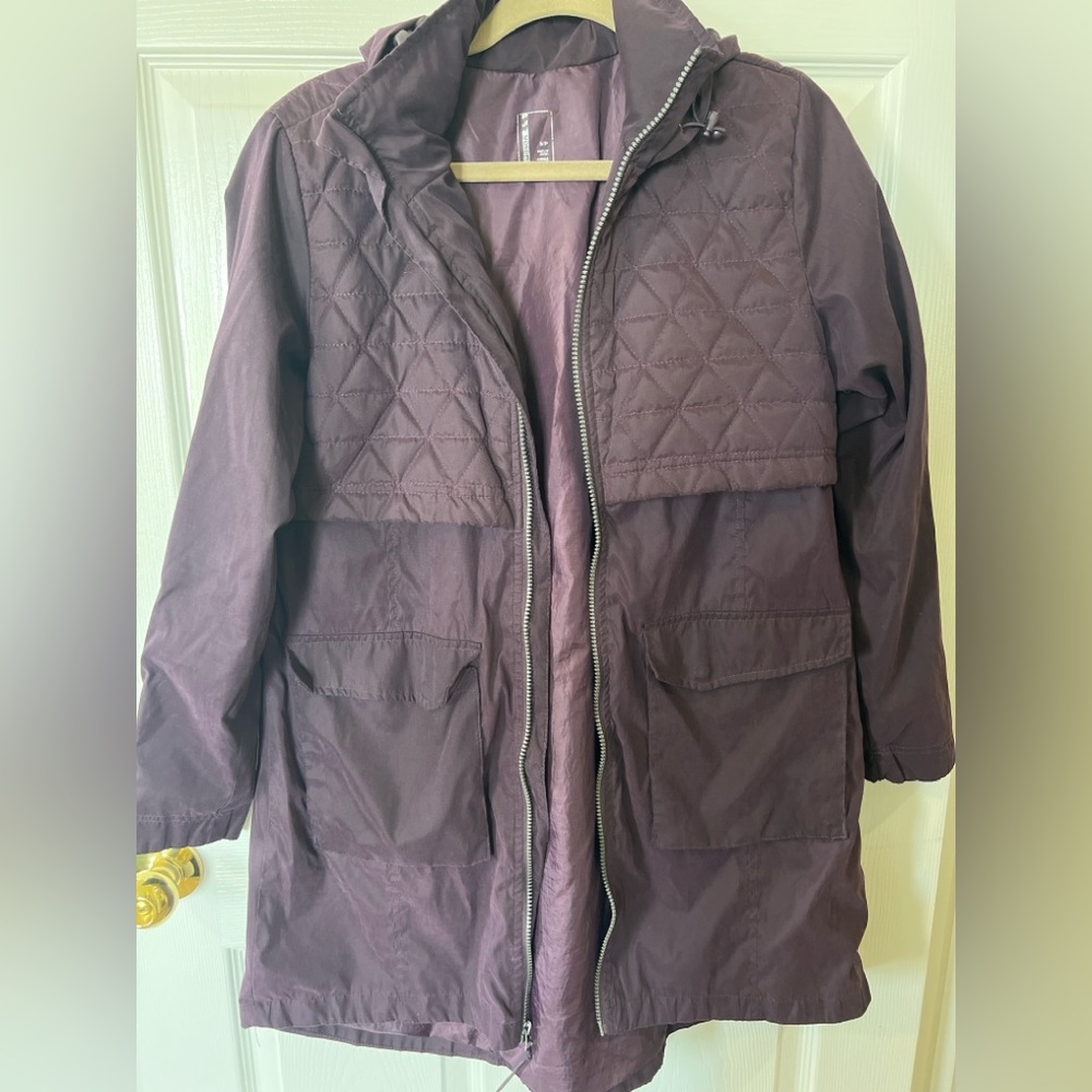 *needs repair* Mondetta Purple Quilted Jacket with Detachable Hood – Size Small - Picture 3 of 6